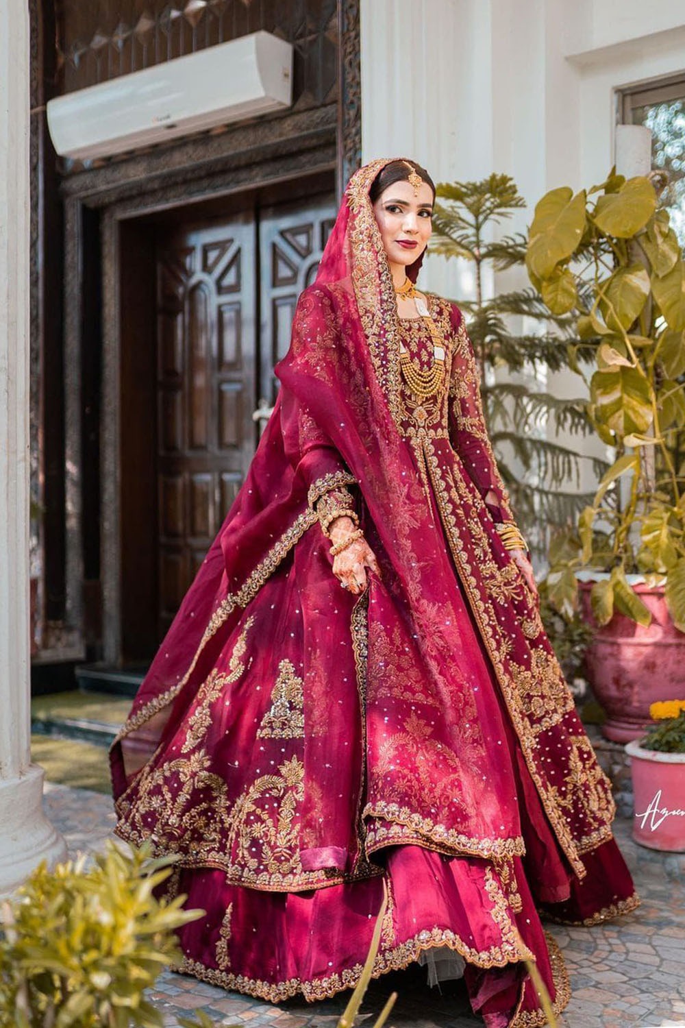 Dress Pakistani Maroon Color Long Dress Pakistani Bridal Dresses