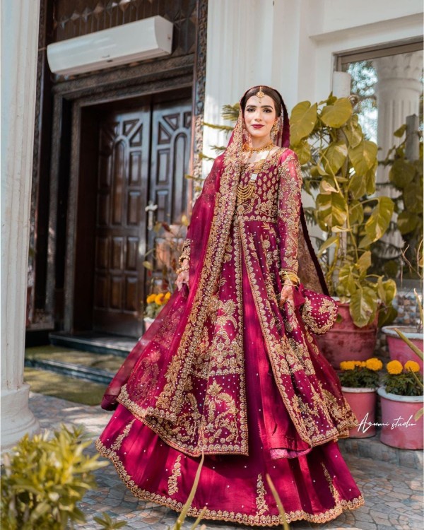 Maroon Bridal Dress 724 – Pakistan Bridal Dresses