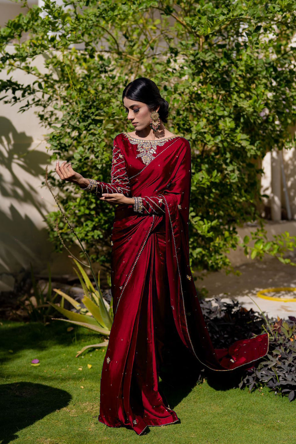 GOTTA WORK SILK SAREE IN MAROON