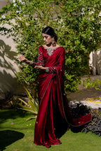 GOTTA WORK SILK SAREE IN MAROON