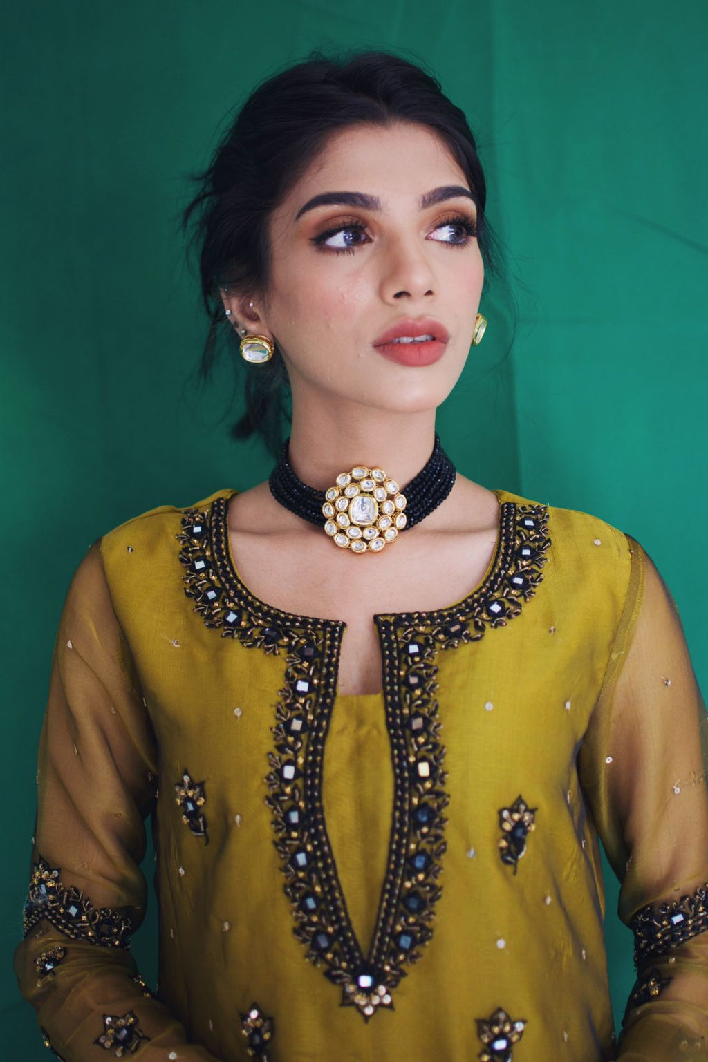 MUSTARD GREEN DRESS