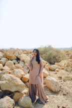 FAWN COTTON SILK DRESS