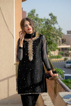 BLACK SHEESHA WORK DRESS