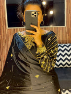 GOTTA WORK SILK SAREE IN BLACK