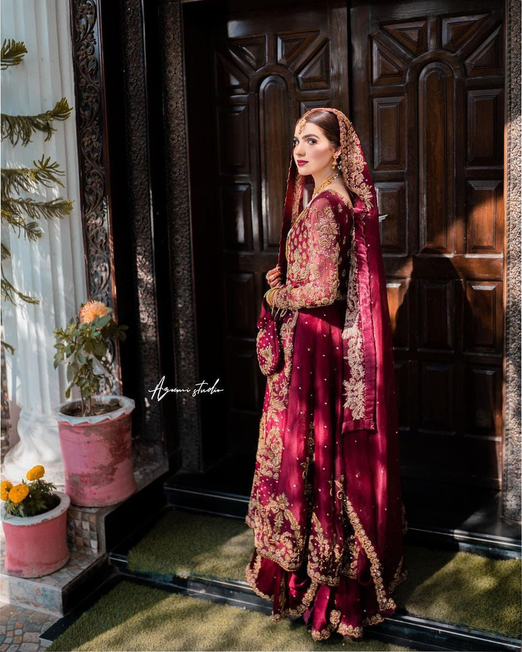 BURGUNDY BRIDAL DRESS