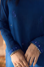 BLUE EMBRIODERED DRESS