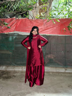 RAW SILK COLLECTION ‘25 BLOOD RED FARSHI DRESS