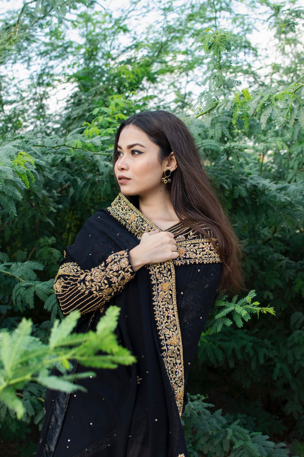 BLACK FESTIVE WEAR SAREE