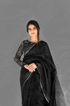BLACK KATDANA BEADS SAREE
