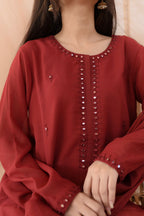 MAROON SHEESHA DRESS