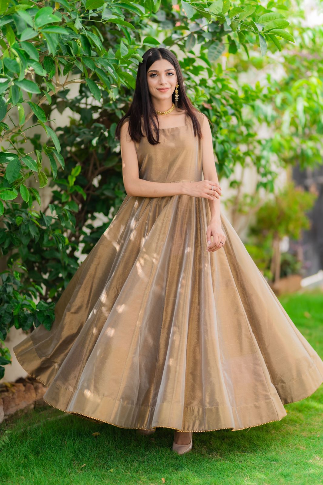 BRONZE LAMA KOTI DRESS