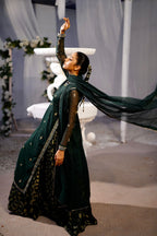 BAGHBAAN (GREEN LEHANGA DRESS)