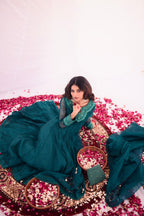 MEETHI EID '24 ( DARK SEAGREEN EMBRIODERED DRESS )