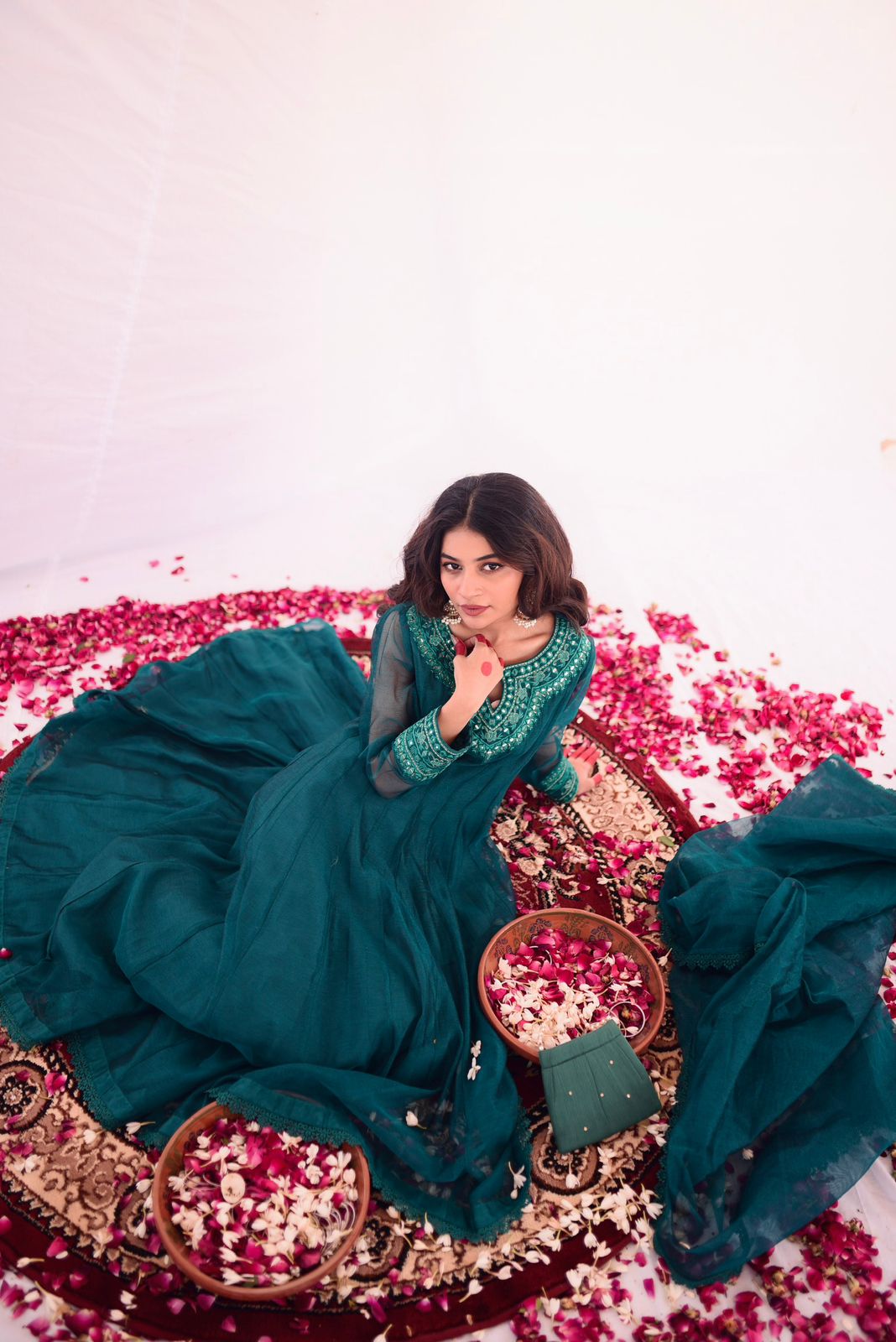 MEETHI EID '24 ( DARK SEAGREEN EMBRIODERED DRESS )