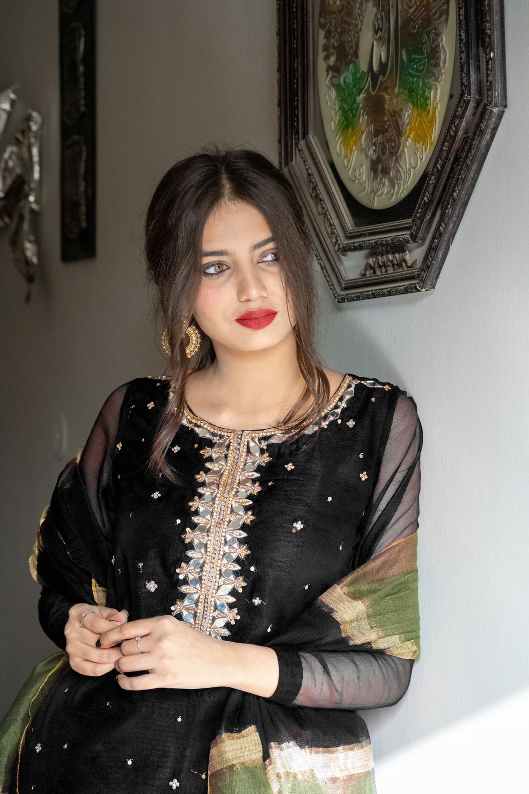 BLACK SHEESHA WORK DRESS