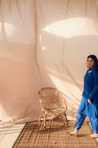 BLUE EMBRIODERED DRESS