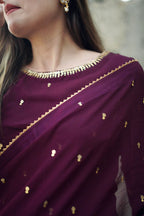 PURPLE GEORGETTE CHIFFON SAREE