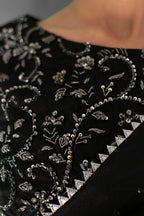 BLACK KATDANA BEADS SAREE