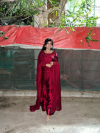 RAW SILK COLLECTION ‘25 BLOOD RED FARSHI DRESS