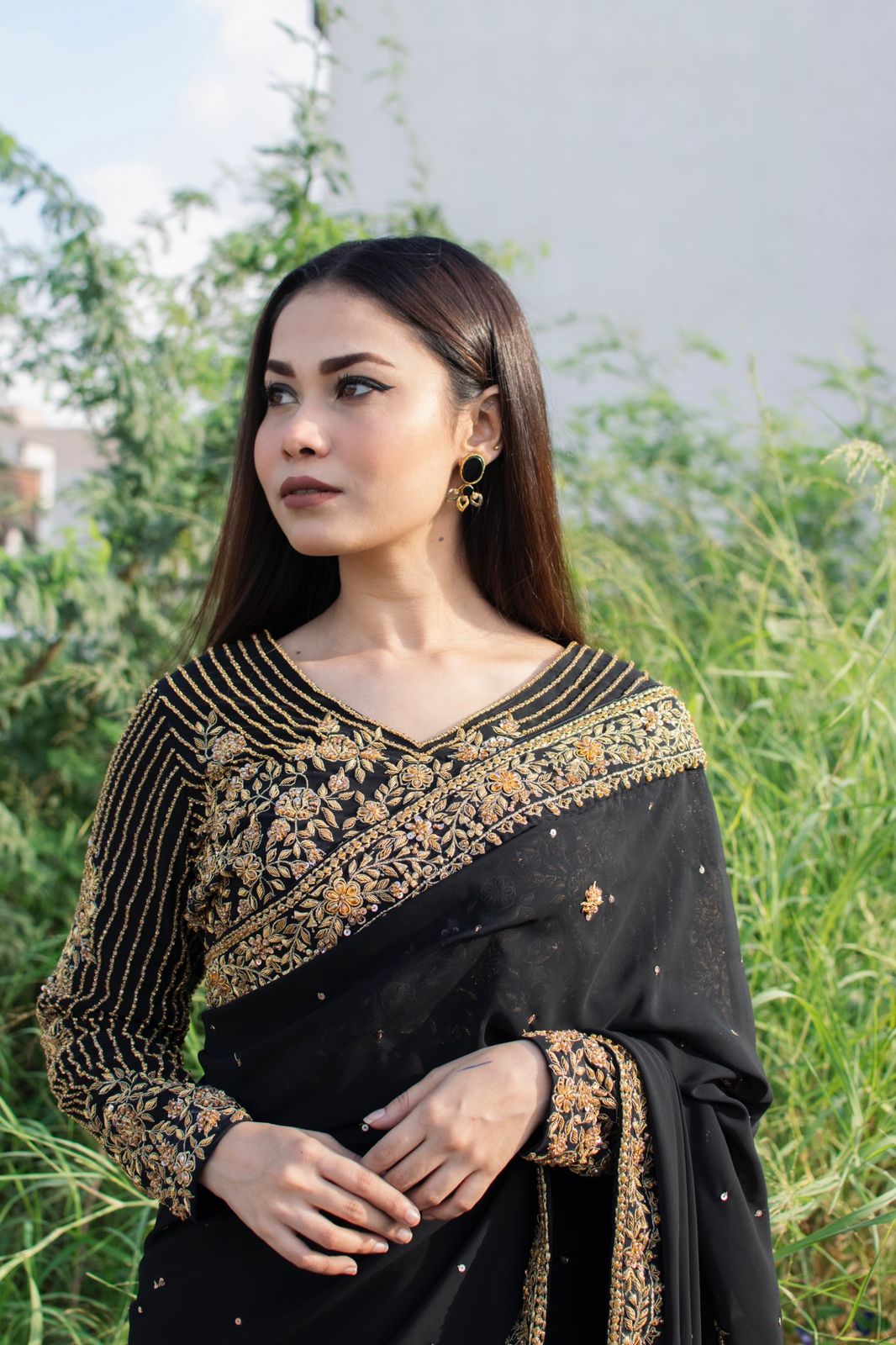 BLACK FESTIVE WEAR SAREE
