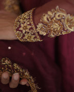 MAROON ORGANZA BORDER DUPATTA