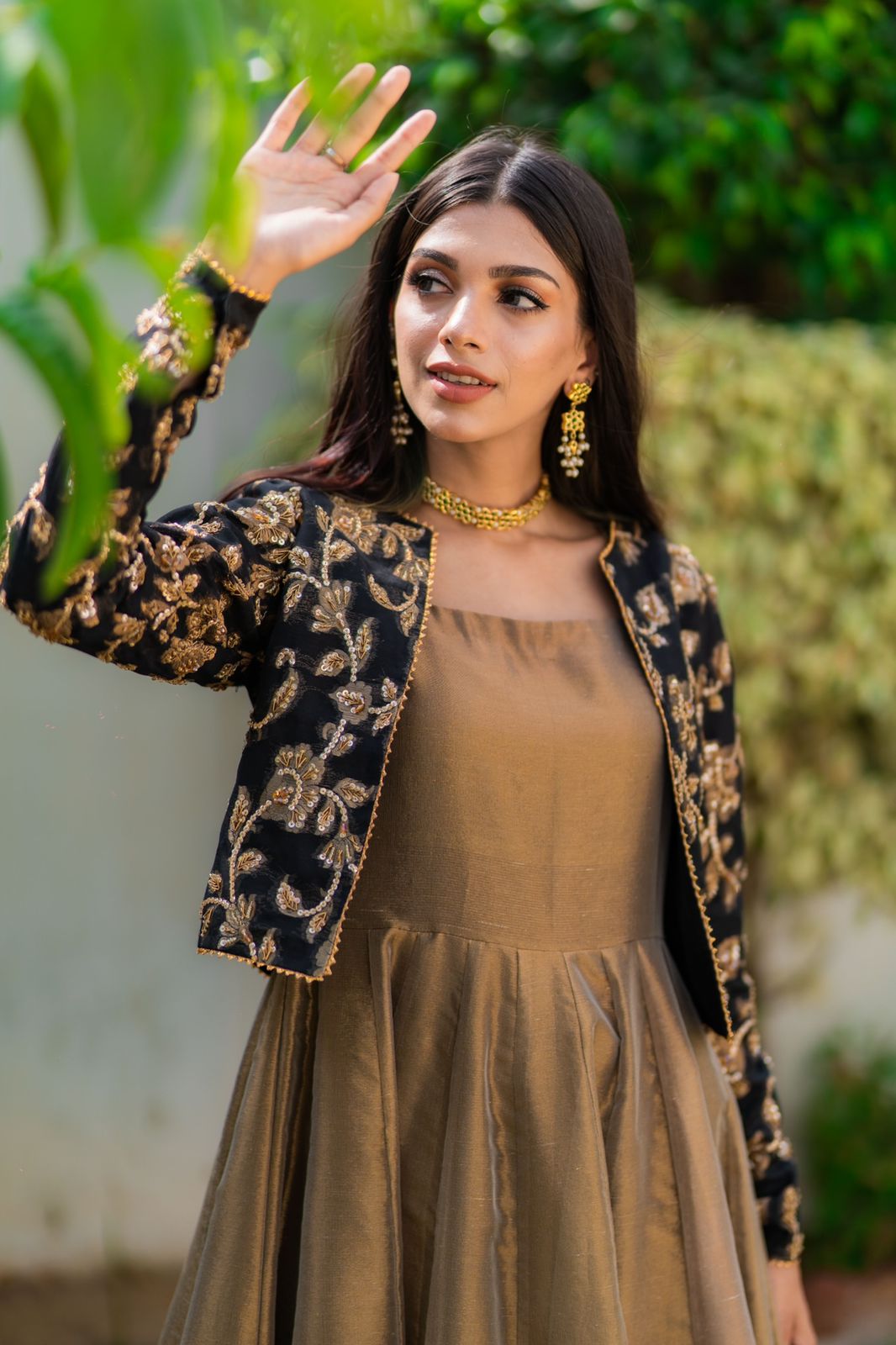BRONZE LAMA KOTI DRESS