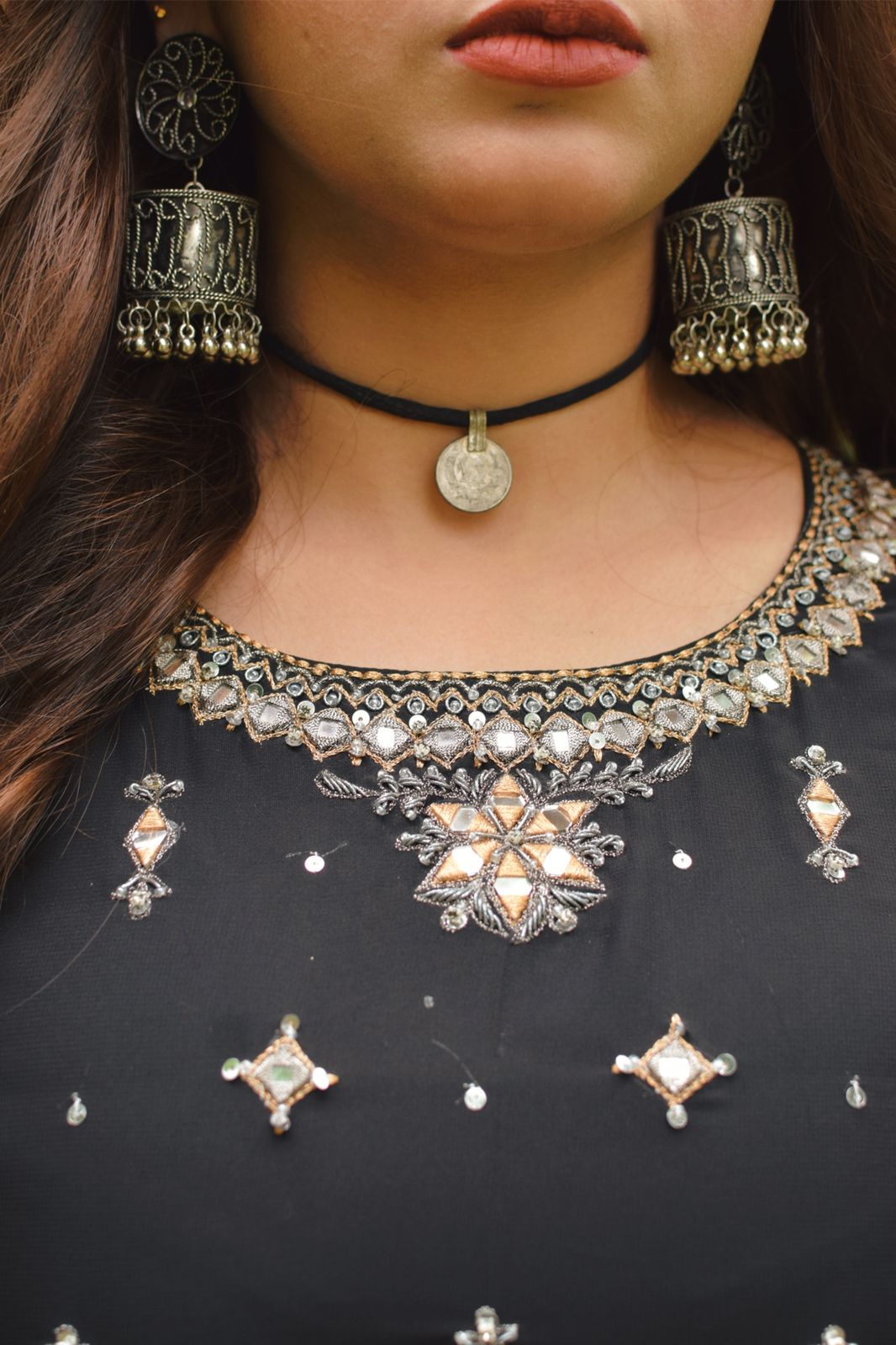 BLACK GEORGETTE PISHWAS