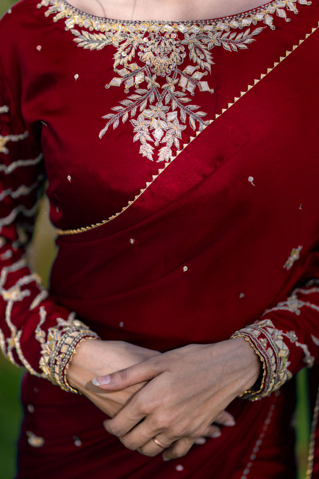 GOTTA WORK SILK SAREE IN MAROON