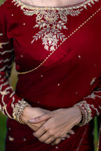 GOTTA WORK SILK SAREE IN MAROON