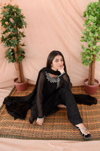 BLACK ( white emb ) shalwaar kameez
