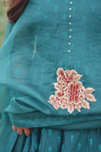 SEA GREEN EMBRIODED PISHWAS