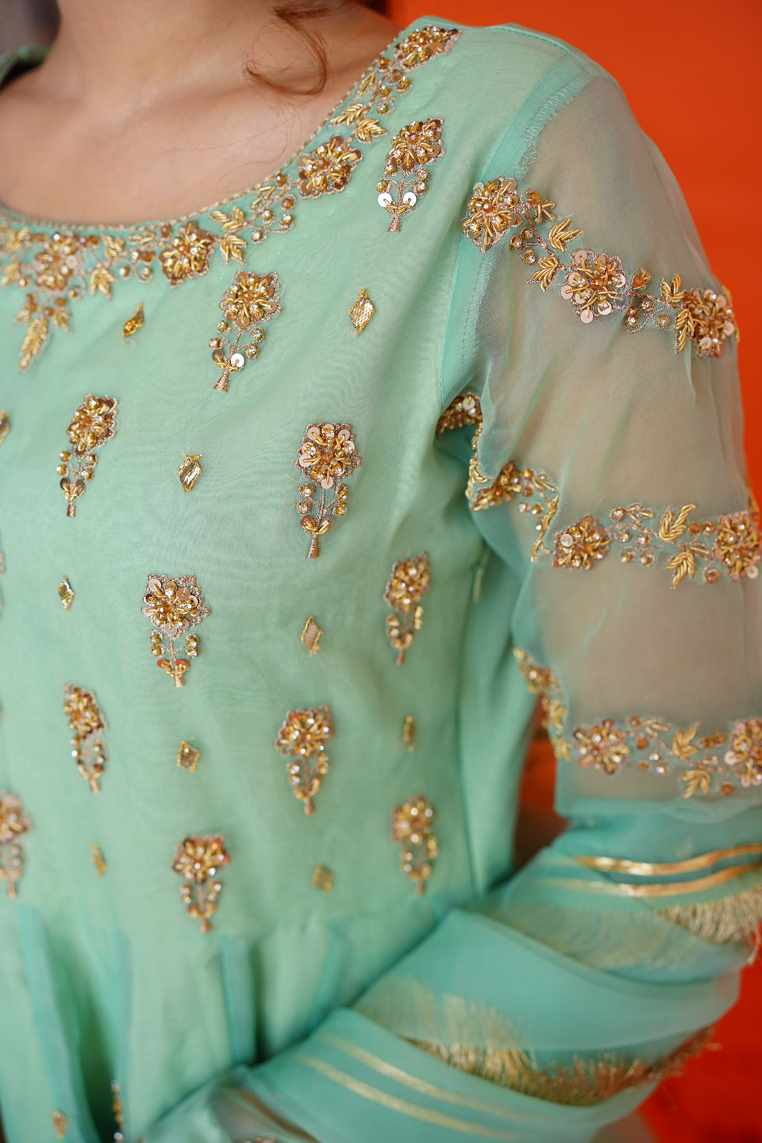 EID COLLECTION'23 ( CR SEA GREEN PISHWAS )