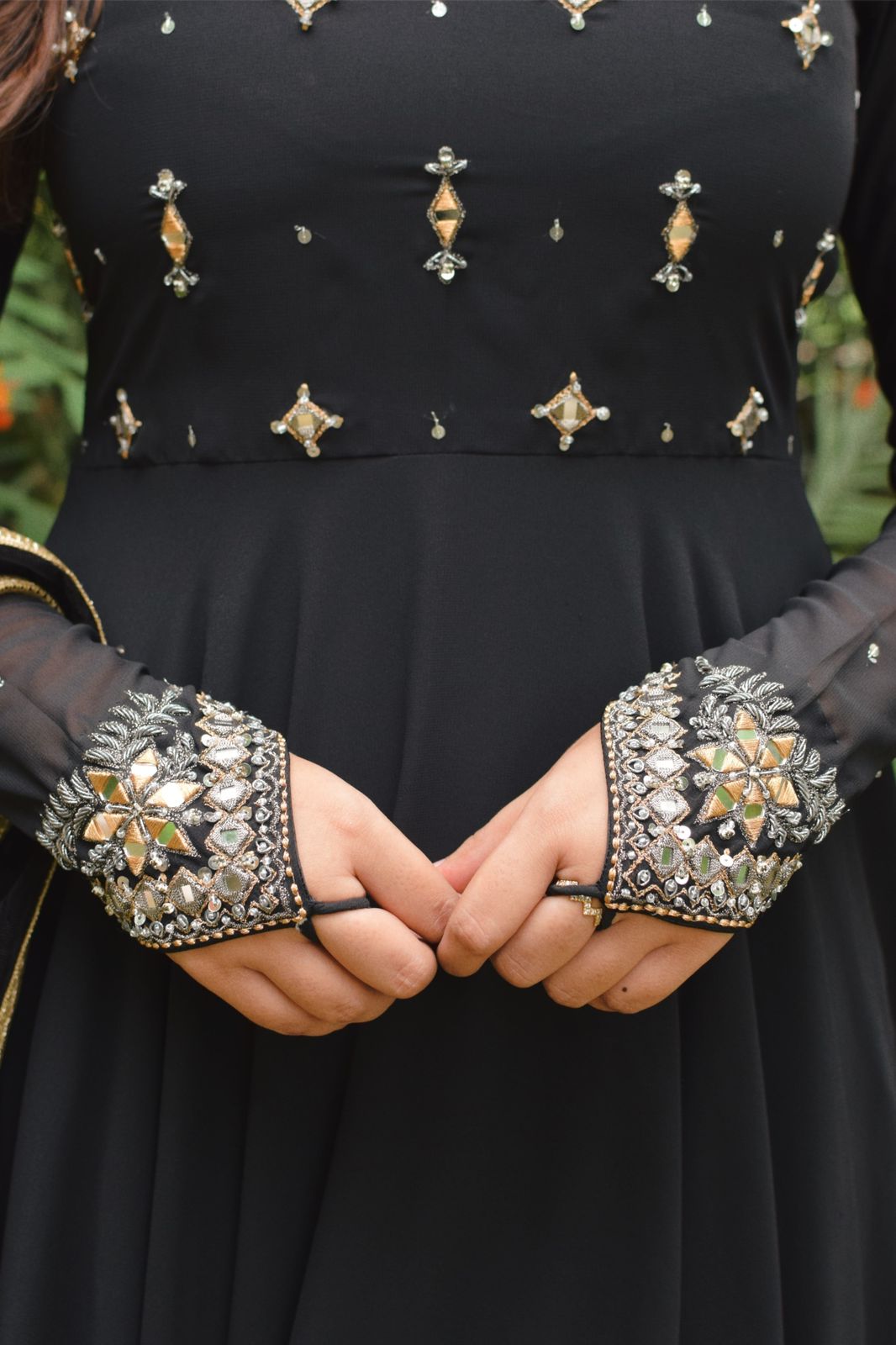BLACK GEORGETTE PISHWAS
