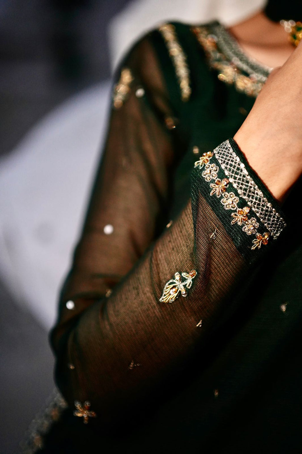BAGHBAAN (GREEN LEHANGA DRESS)