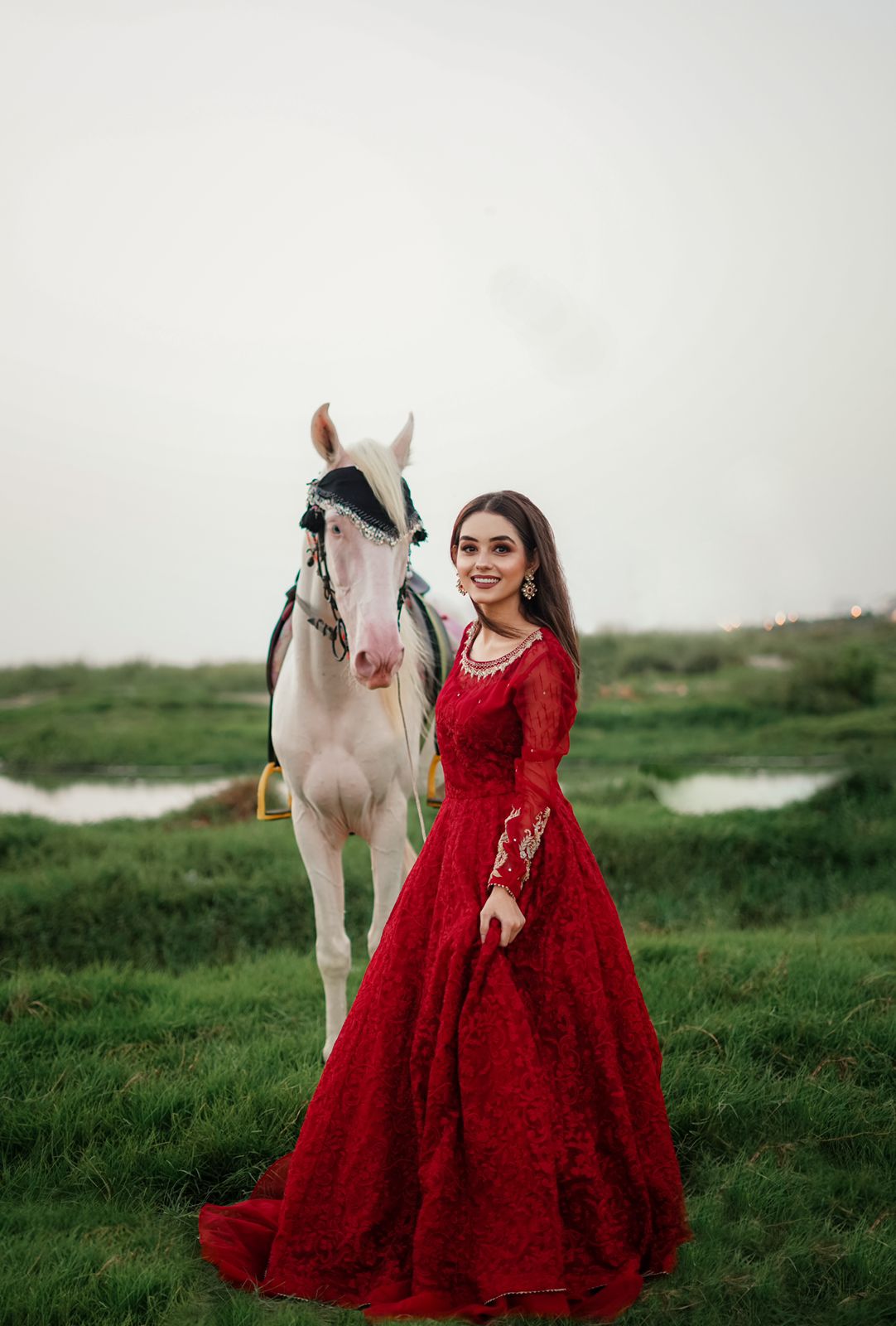 RED CAPARISON DRESS