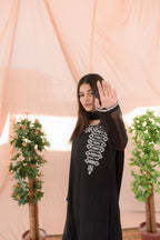 BLACK ( white emb ) shalwaar kameez