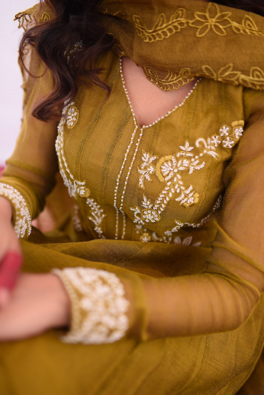 MEETHI EID'24 ( OLIVE GREEN PISHWAS )
