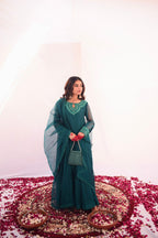 MEETHI EID '24 ( DARK SEAGREEN EMBRIODERED DRESS )