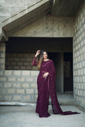 PURPLE GEORGETTE CHIFFON SAREE