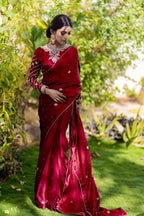 GOTTA WORK SILK SAREE IN MAROON