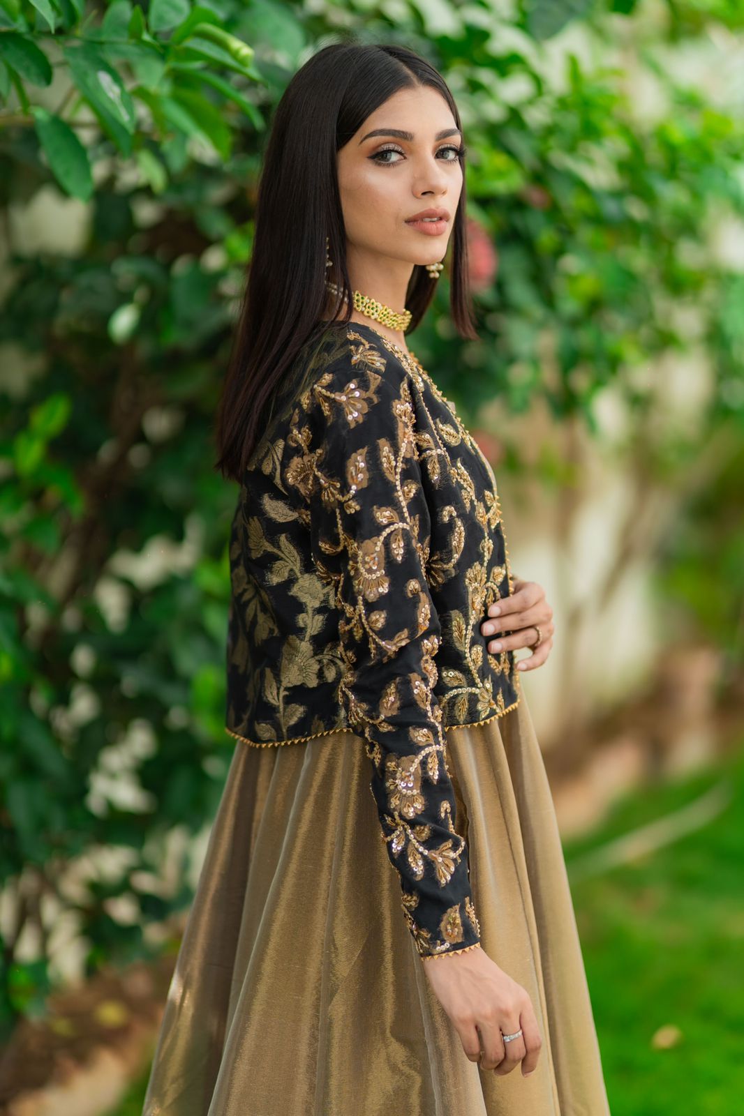 BRONZE LAMA KOTI DRESS