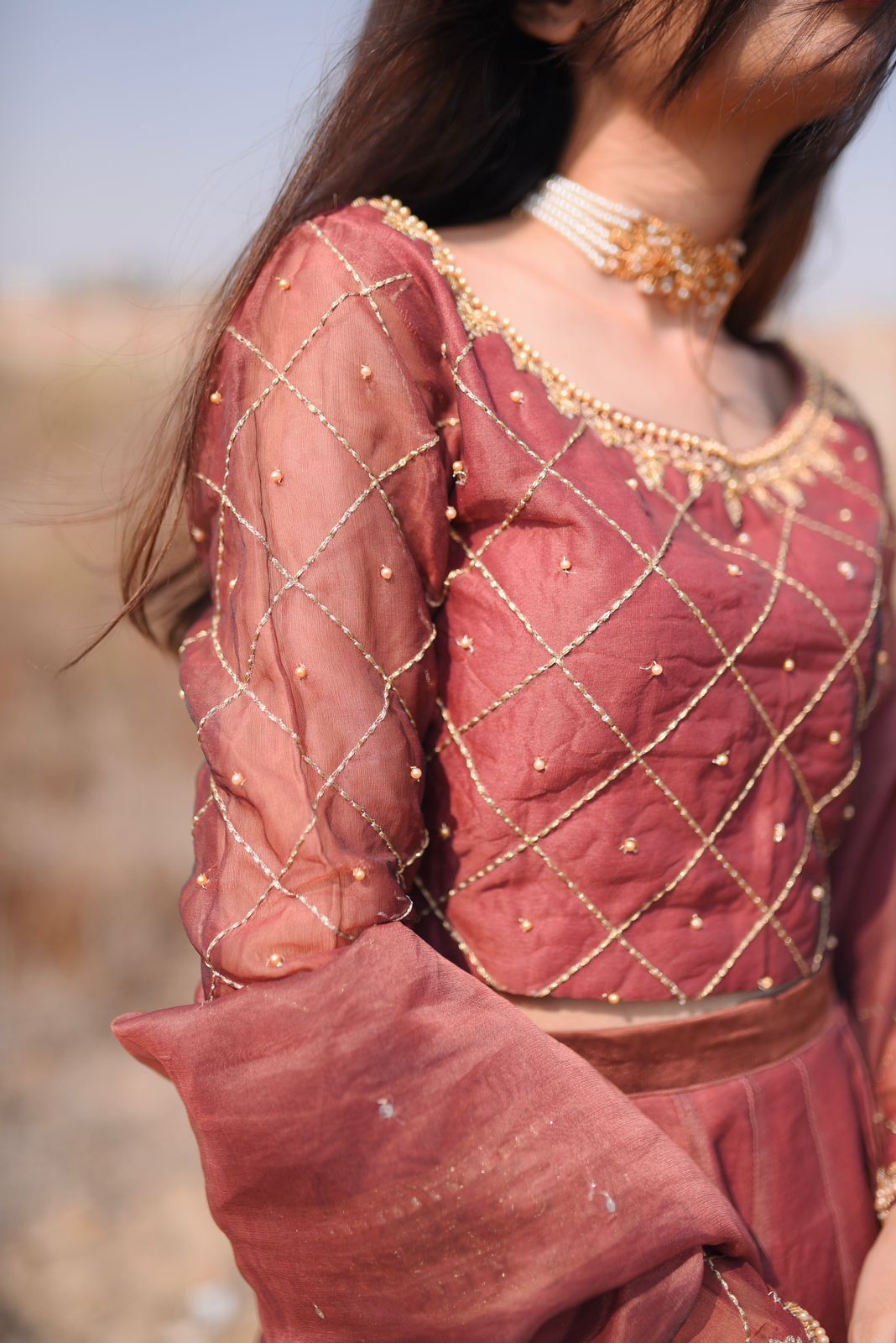 TEA PINK LEHANGA CHOLI