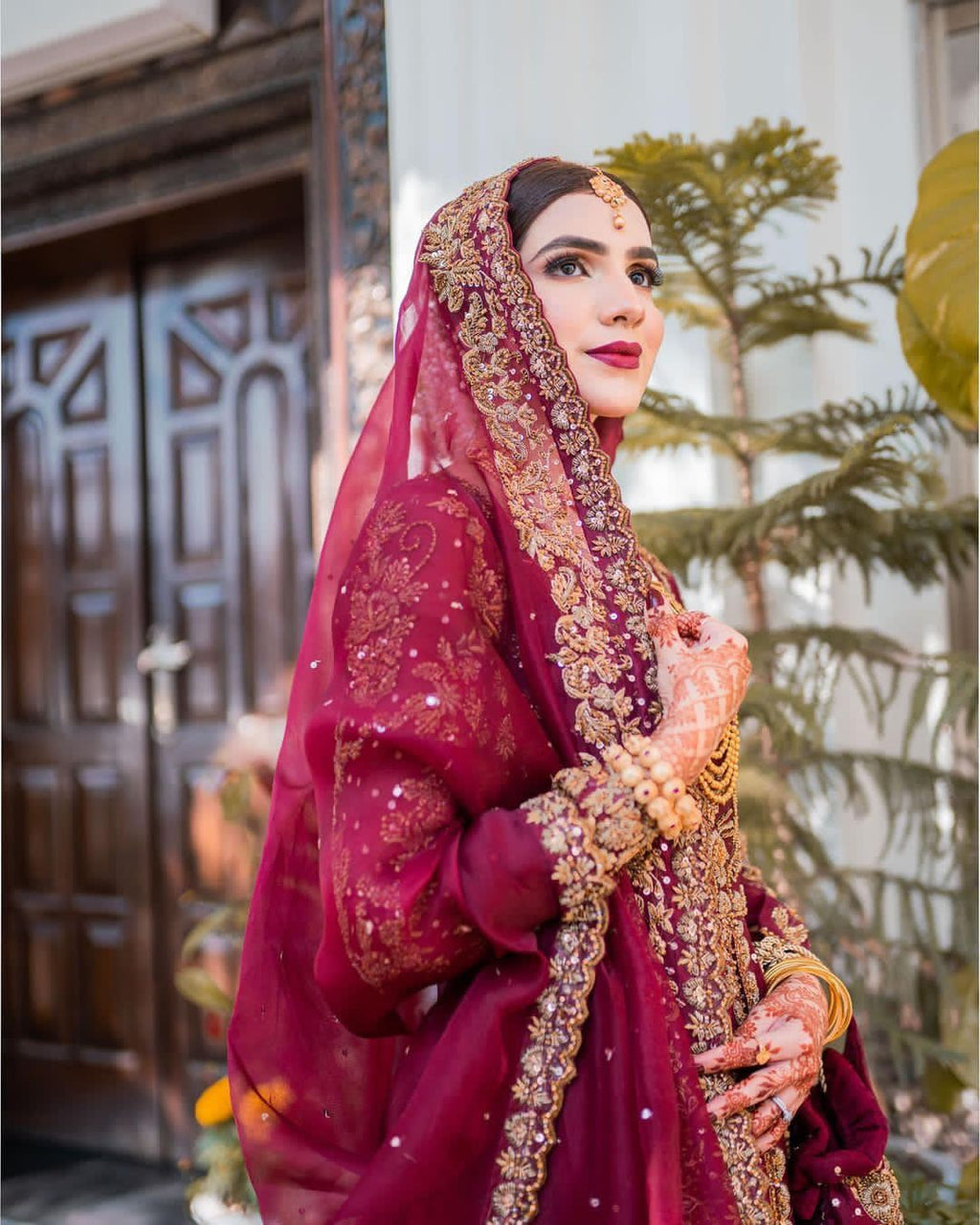 BURGUNDY BRIDAL DRESS
