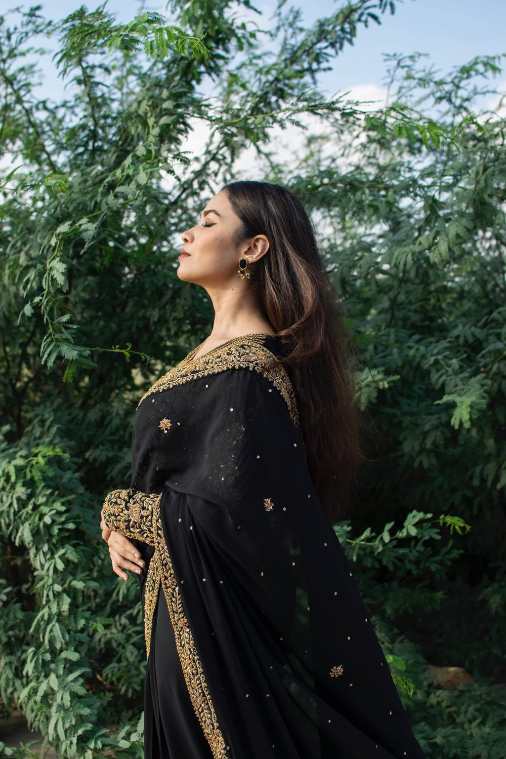 BLACK FESTIVE WEAR SAREE