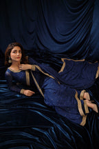 SAFFRON COLLECTION' 24 ( ROYAL BLUE SEQUINCED SAREE )