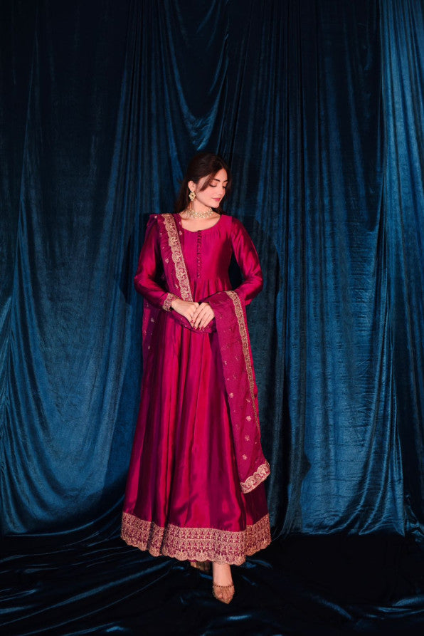 RAW SILK COLLECTION ‘25 HOT PINK DRESS