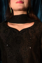 RAW SILK COLLECTION ‘25 BLACK SHALWAR KAMEEZ