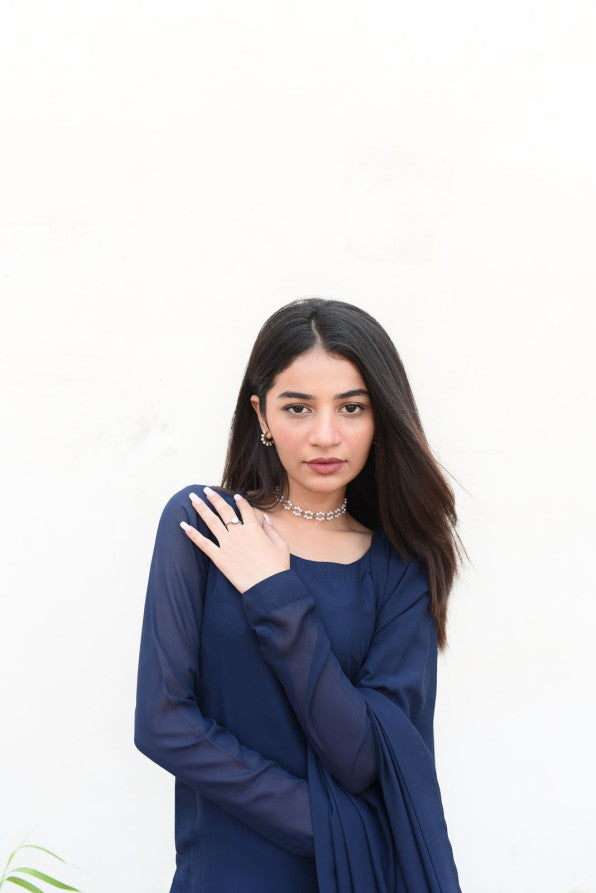 AKS By Amna Ismail ( BLUE PLAZO DRESS)