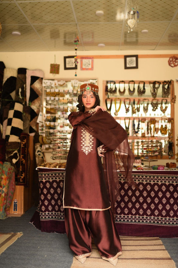 BROWN FARSHI DRESS