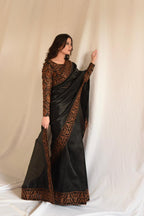 BLACK TISSUE SAREE